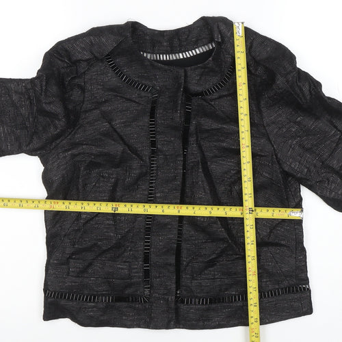 Jaeger Black Women's Size 8 Collarless Short Jacket