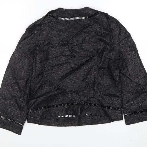 Jaeger Black Women's Size 8 Collarless Short Jacket