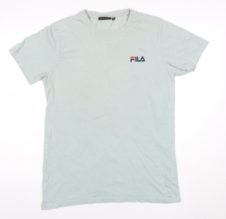 Fila Blackline Men's Green Cotton Crew Neck Short Sleeve T-Shirt M