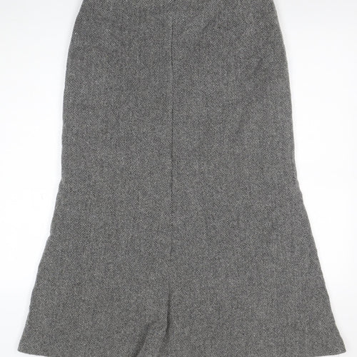 Marks and Spencer Womens Grey Wool Tweed Midi Pencil Skirt Size 14
