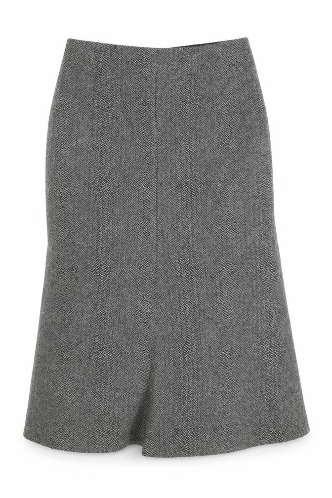 Marks and Spencer Womens Grey Wool Tweed Midi Pencil Skirt Size 14