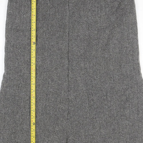 Marks and Spencer Womens Grey Wool Tweed Midi Pencil Skirt Size 14