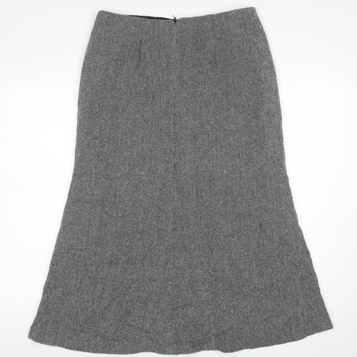 Marks and Spencer Womens Grey Wool Tweed Midi Pencil Skirt Size 14