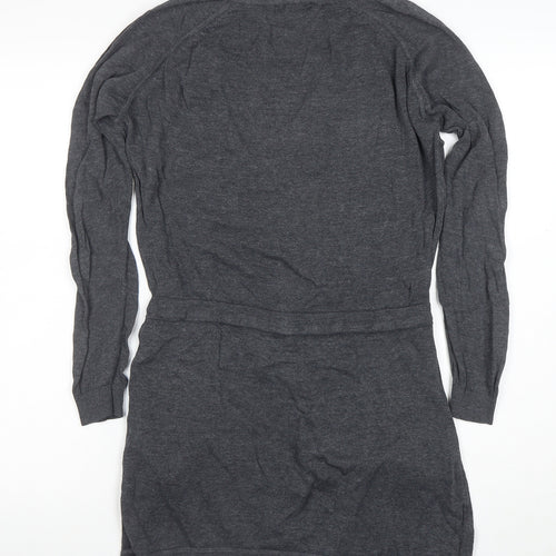 Kangol Women Grey XS Long Sleeve Knit Sweater Dress
