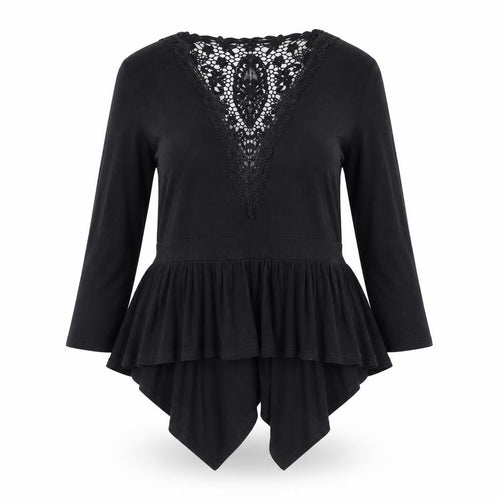 Roman Women’s Black Lace Back Wrap Jumper Viscose Blend Size 14