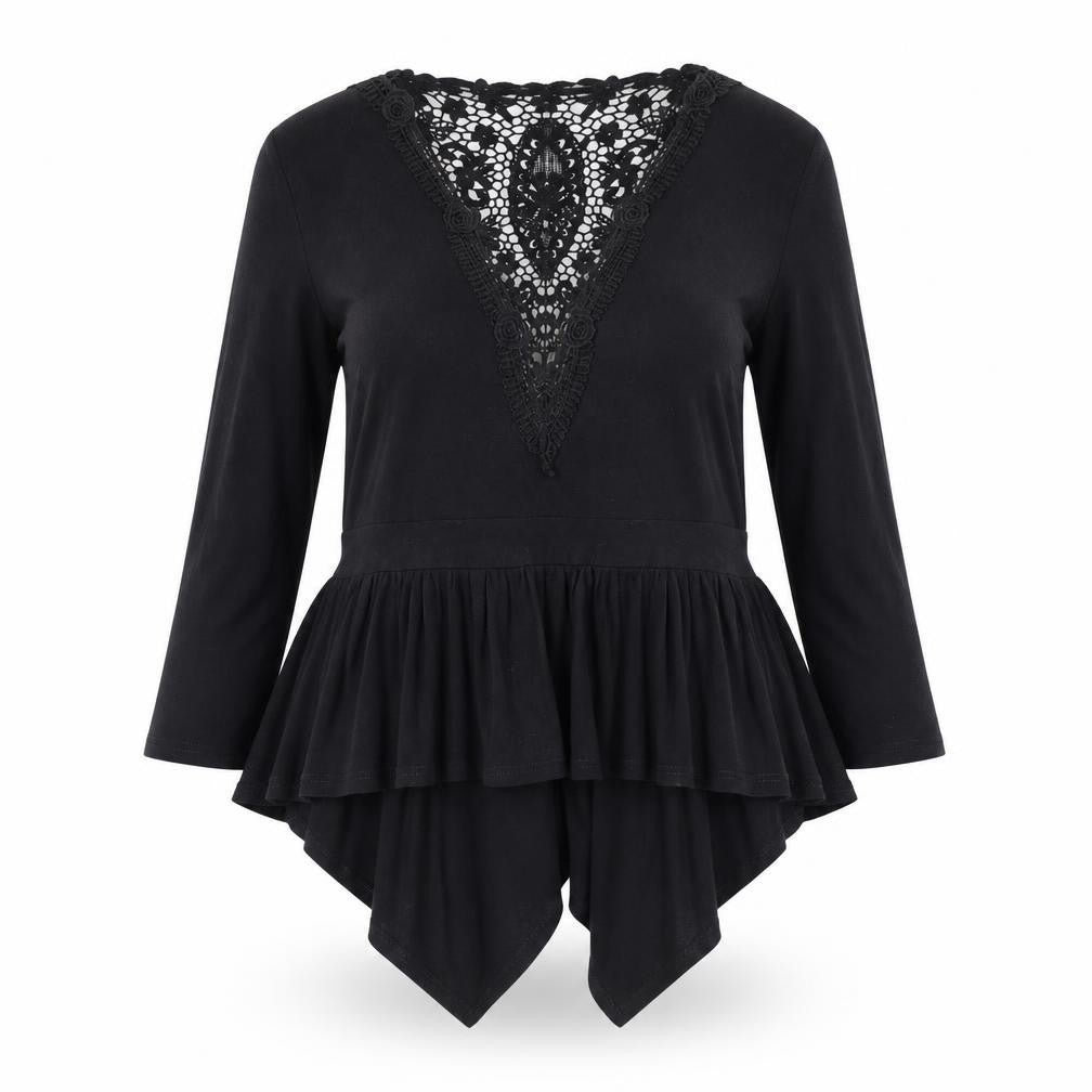 Roman Women’s Black Lace Back Wrap Jumper Viscose Blend Size 14