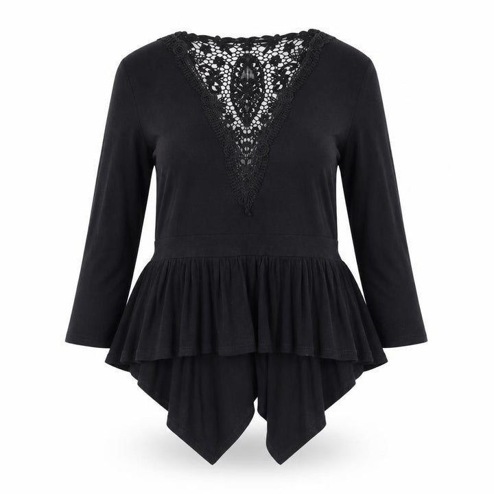 Roman Women’s Black Lace Back Wrap Jumper Viscose Blend Size 14