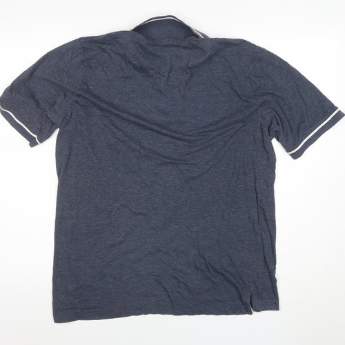 Lee Cooper Men's Blue Cotton Polo Shirt Size L Regular Fit
