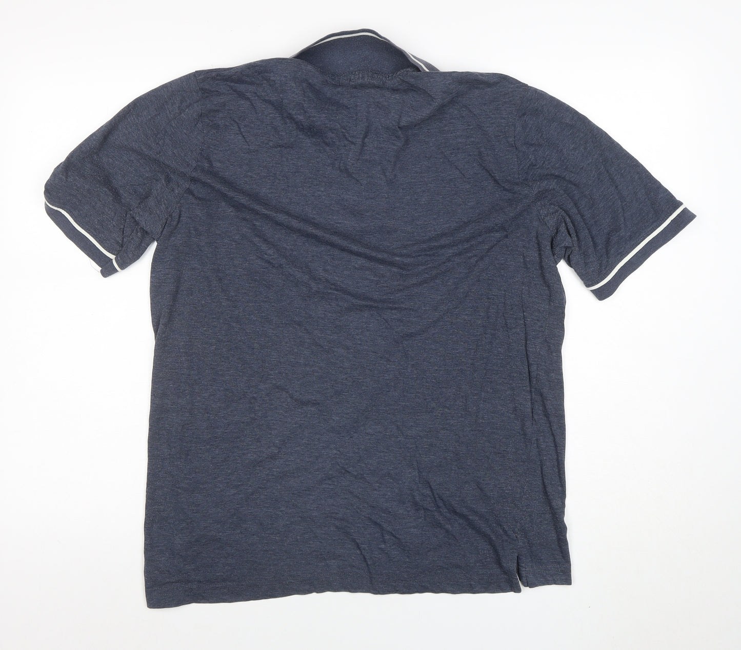 Lee Cooper Men's Blue Cotton Polo Shirt Size L Regular Fit