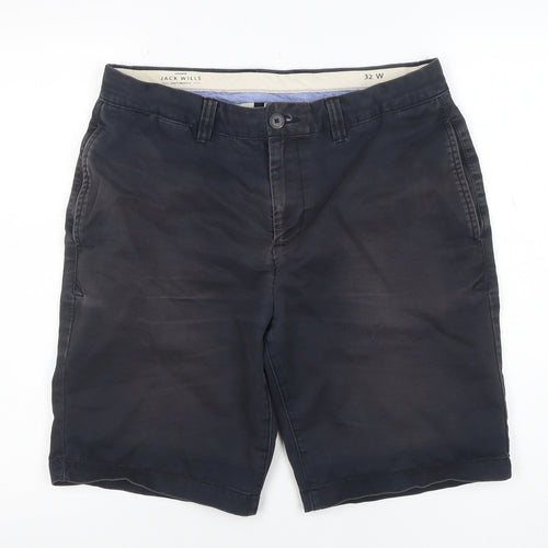 Jack Wills Men's Blue 32W Chino Shorts Cotton Casual