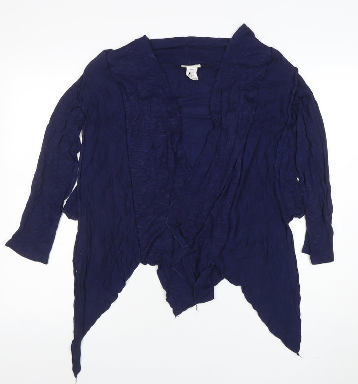 Perseption Concept Women's Blue Cardigan Size L Open Front Lightweight