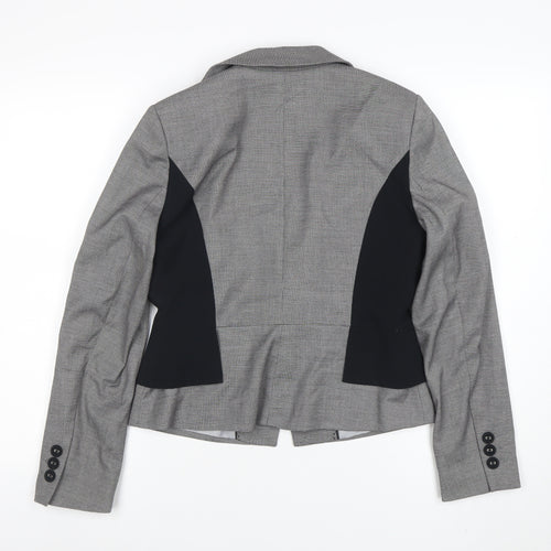 Marks and Spencer Women Grey Blazer Size 10 Tailored Single Breasted Jacket
