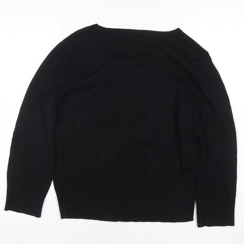 Cable & Gauge Women's Black L Knit Embroidered Cardigan
