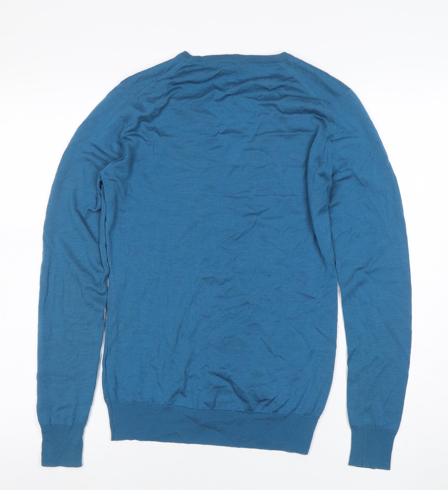 John Smedley Women's Blue Merino Wool V-Neck Cardigan M