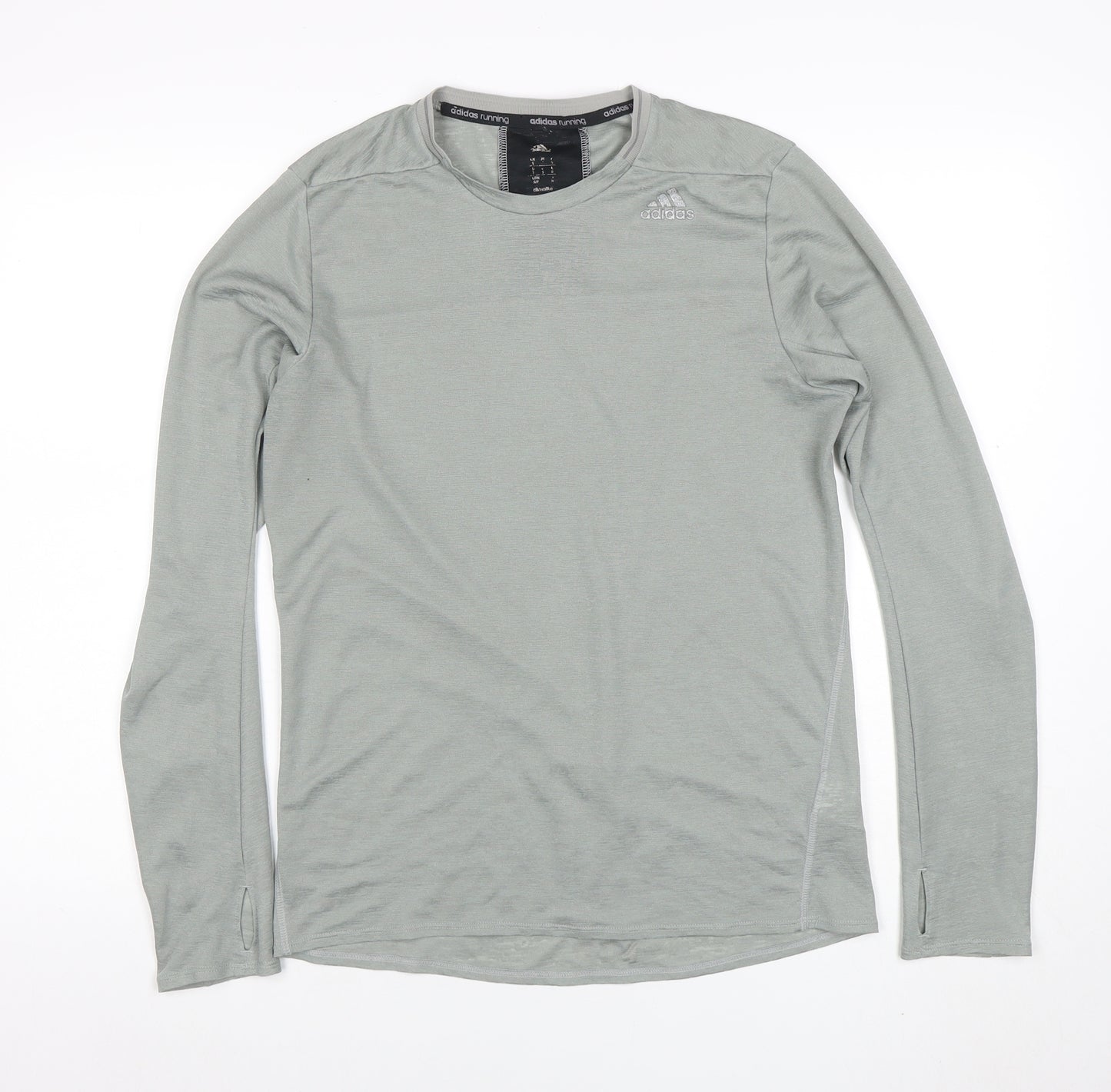 Adidas Men Grey Long Sleeve Running T-Shirt Size S