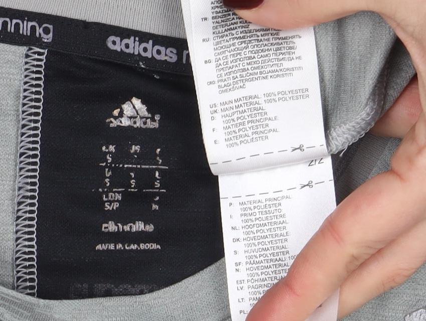 Adidas Men Grey Long Sleeve Running T-Shirt Size S