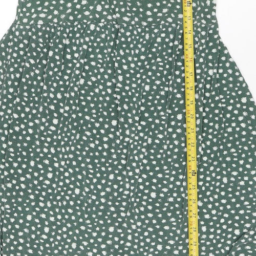 Wednesday's Girl Women Green Polka Dot Midi Maternity Dress Size 8