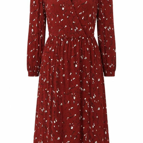 Thought Womens Red Floral Fit & Flare Midi Dress Size 10