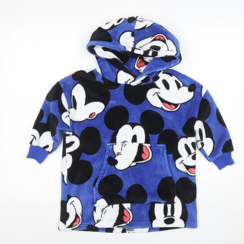Marks and Spencer Boys Blue Mickey Mouse Fleece Pullover Hoodie 3-4 Years