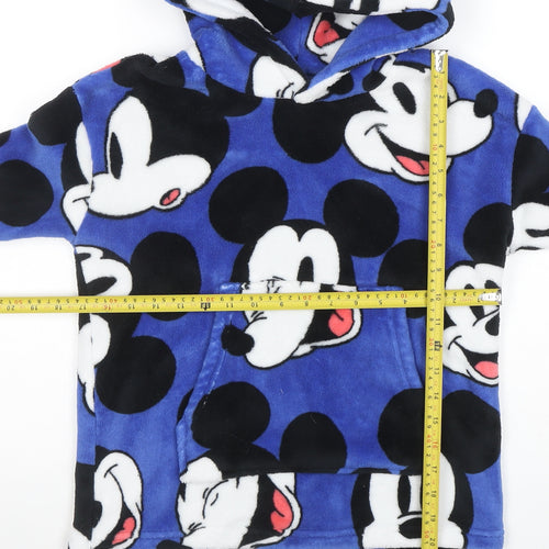 Marks and Spencer Boys Blue Mickey Mouse Fleece Pullover Hoodie 3-4 Years