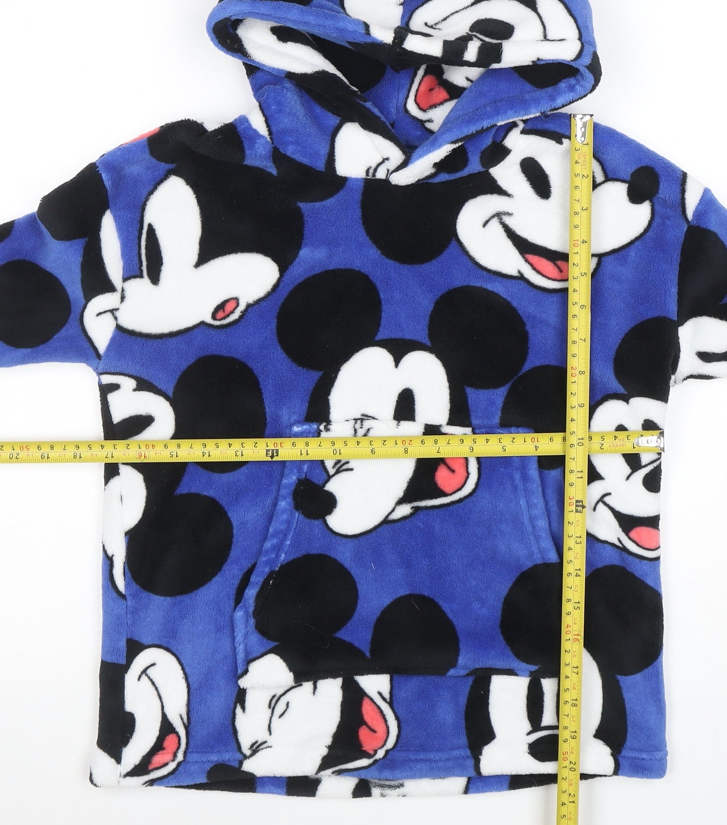 Marks and Spencer Boys Blue Mickey Mouse Fleece Pullover Hoodie 3-4 Years
