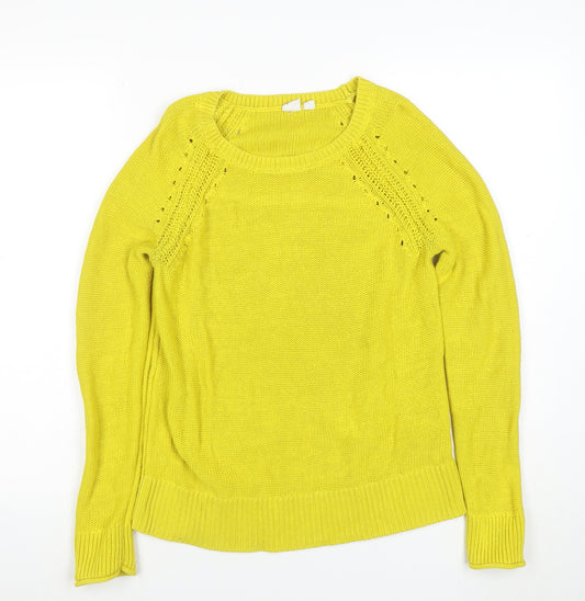 GAP Women’s Yellow Cotton Crew Neck Knit Jumper Size S