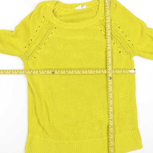 GAP Women’s Yellow Cotton Crew Neck Knit Jumper Size S
