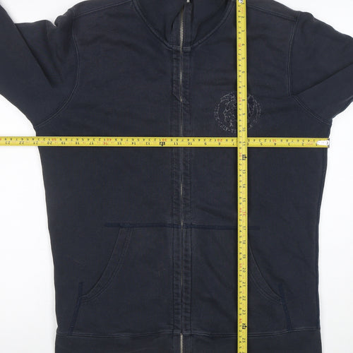 Diesel Mens Blue Full Zip Sweatshirt Size L High Neck Cotton