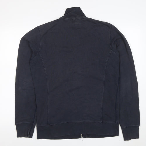 Diesel Mens Blue Full Zip Sweatshirt Size L High Neck Cotton