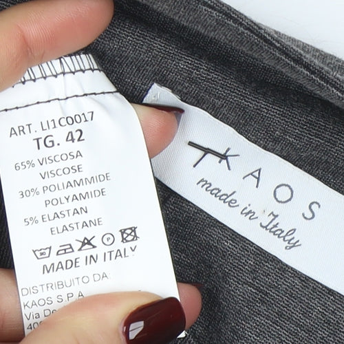 KAOS Grey Slim Fit Mid-Length Jersey Coat Unisex Adults Size 42