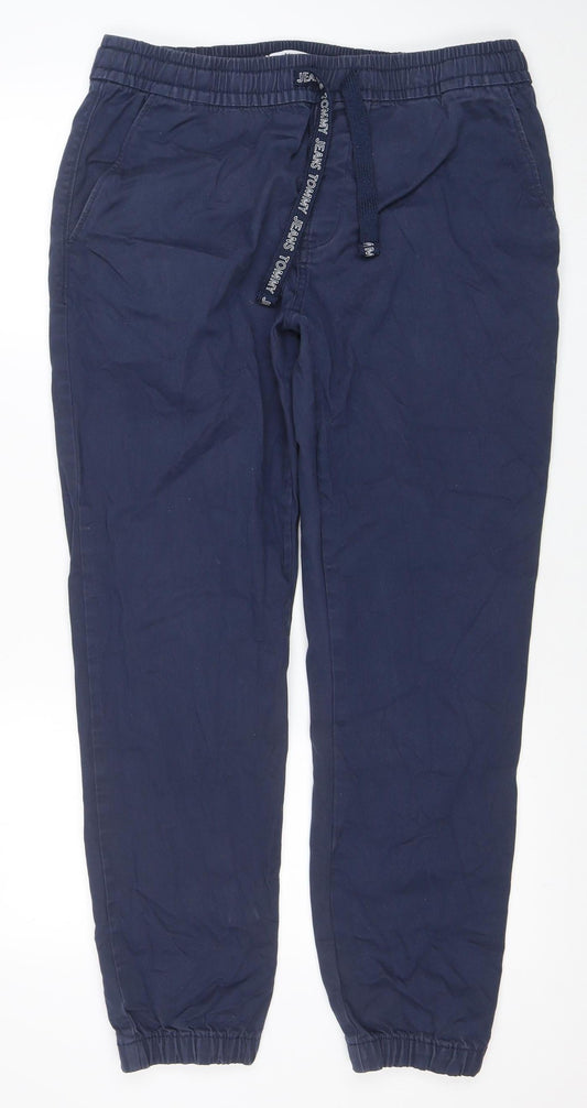 Tommy Jeans Men's Blue Cotton Jogger Trousers XL