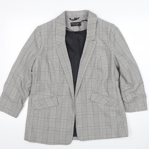 Dorothy Perkins Women's Grey Check Blazer UK14 Classic Tailored