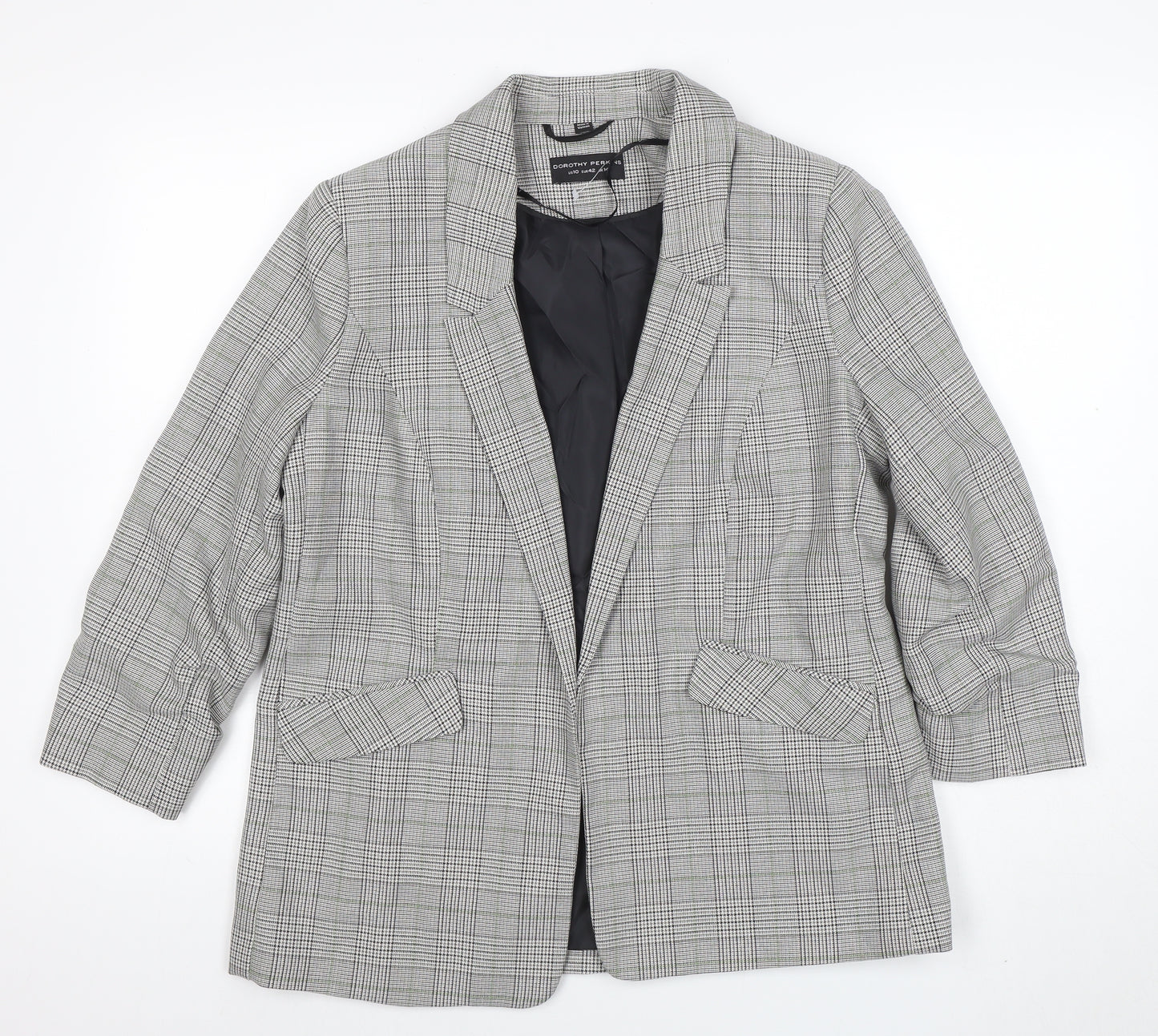 Dorothy Perkins Women's Grey Check Blazer UK14 Classic Tailored