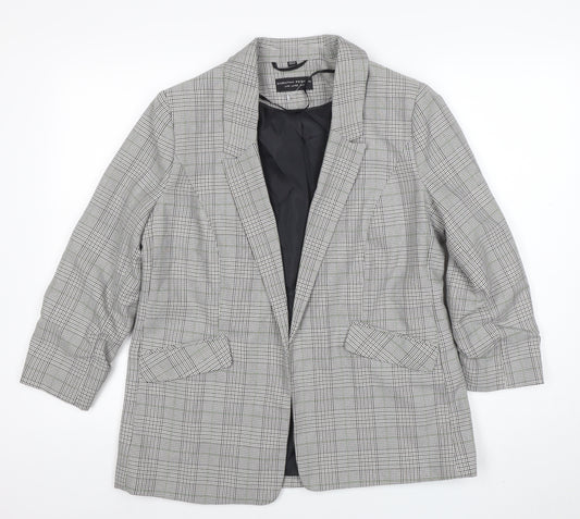 Dorothy Perkins Women's Grey Check Blazer UK14 Classic Tailored