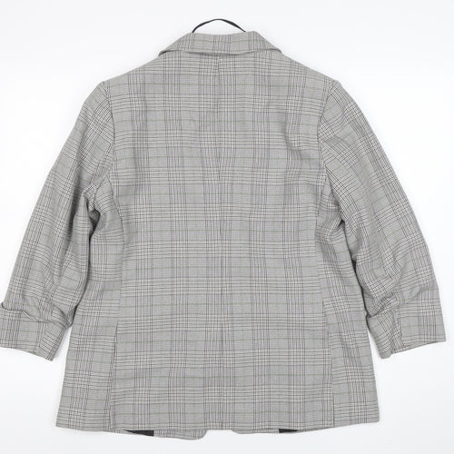 Dorothy Perkins Women's Grey Check Blazer UK14 Classic Tailored