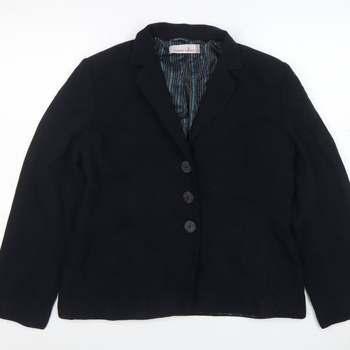 Country Casuals Womens Black Size 16 Single-Breasted Blazer Jacket
