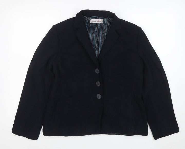 Country Casuals Womens Black Size 16 Single-Breasted Blazer Jacket