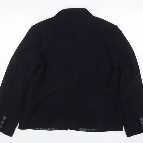 Country Casuals Womens Black Size 16 Single-Breasted Blazer Jacket