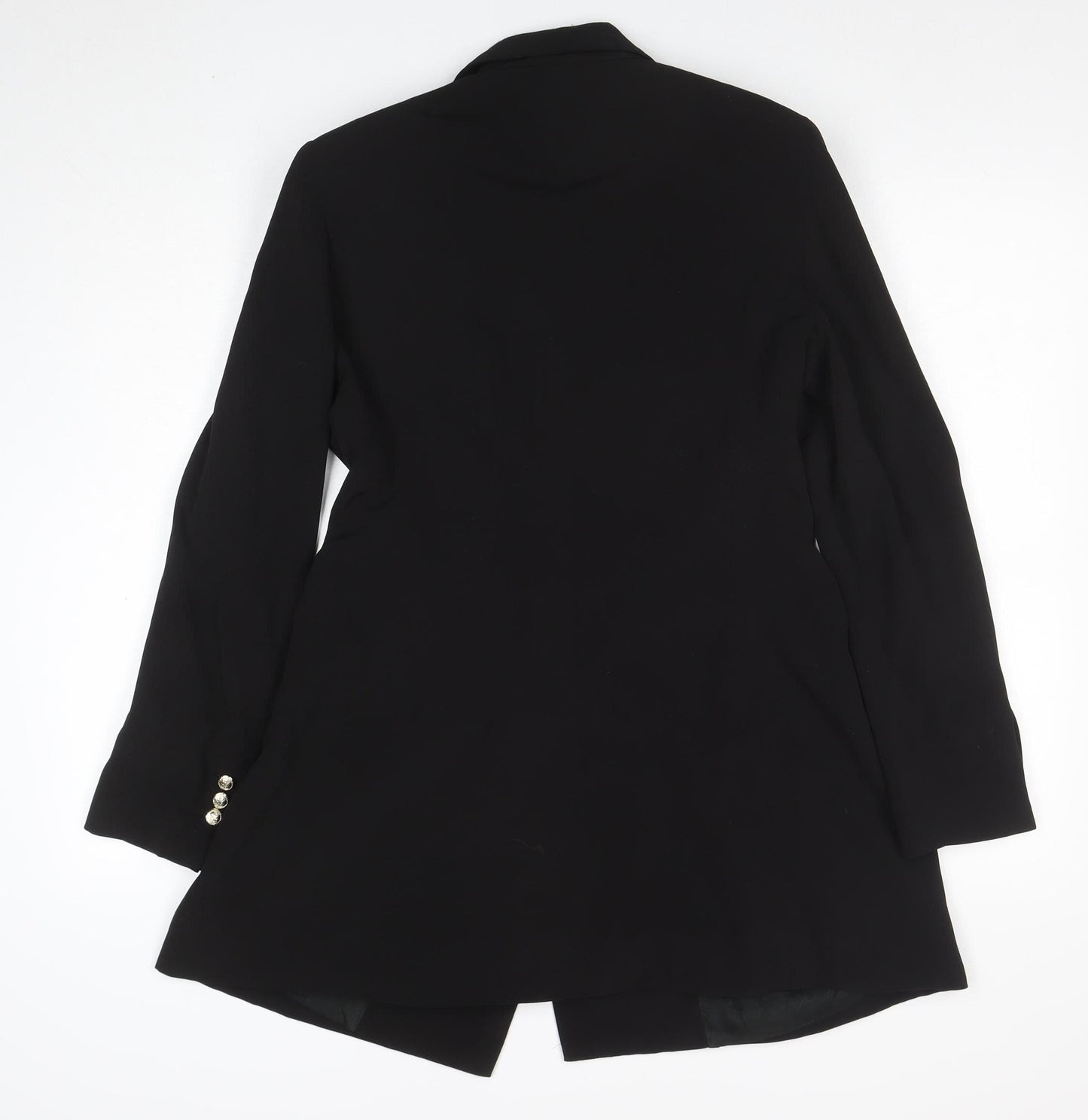Zara Basic Women's Black Long Blazer Jacket Size 12 Classic Formal Workwear