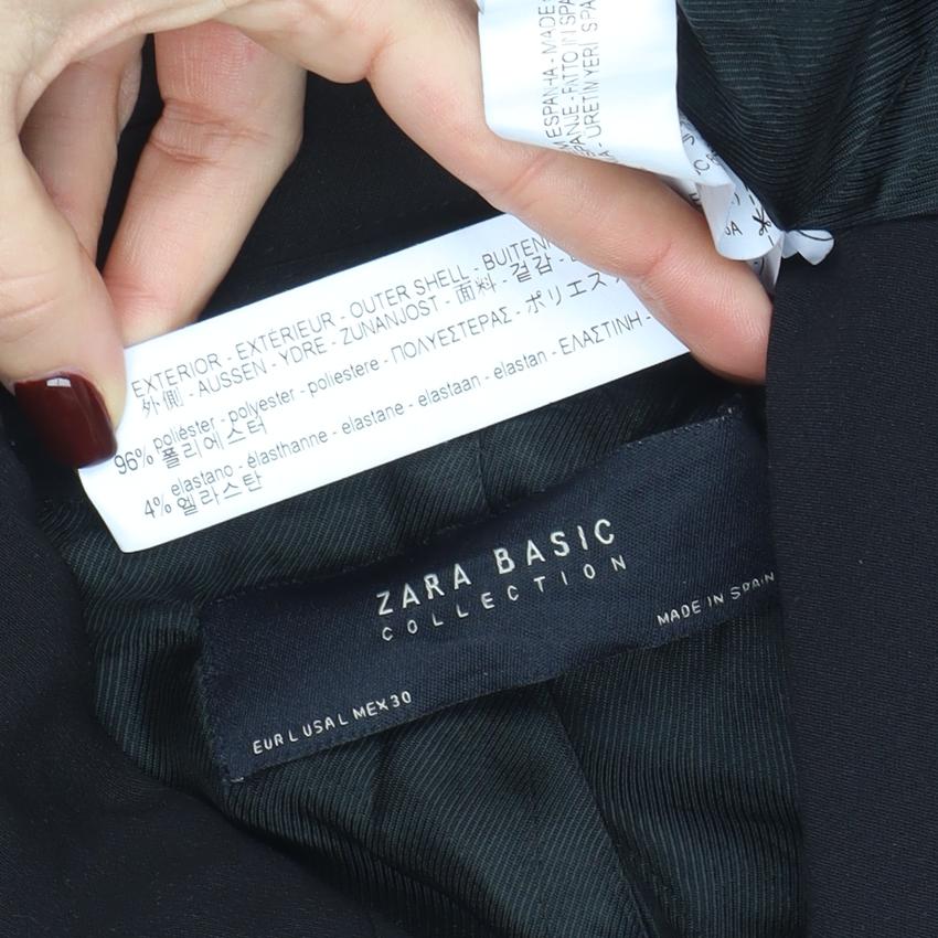 Zara Basic Women's Black Long Blazer Jacket Size 12 Classic Formal Workwear