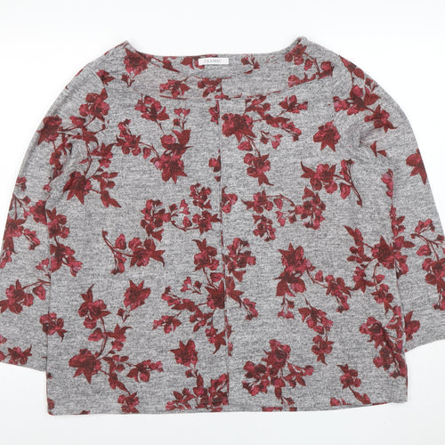 Marks and Spencer Women’s Grey Floral 3/4 Sleeve Jersey Top Size 20