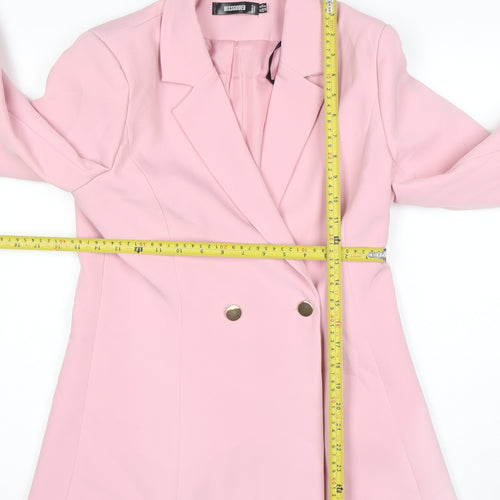 Missguided Women Pink Double-Breasted Blazer UK 10 Regular Fit