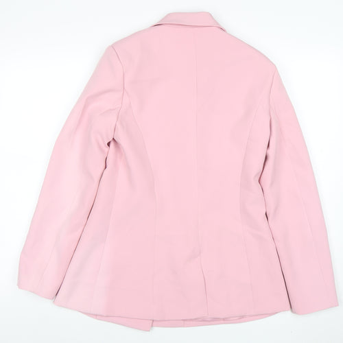 Missguided Women Pink Double-Breasted Blazer UK 10 Regular Fit