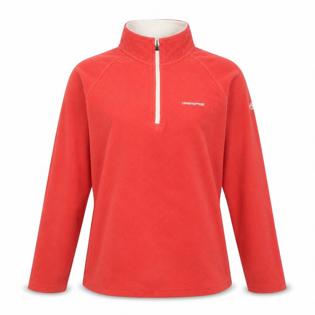 Front view of Craghoppers Women’s Red Fleece Pullover Sweatshirt UK 12