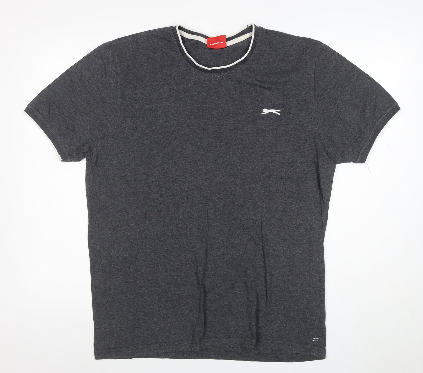 Slazenger Men's Grey XL Crew Neck Short Sleeve Cotton Blend T-Shirt
