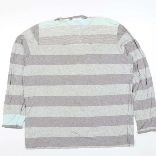 Fat Face Men’s Grey Striped Cotton Long Sleeve T-Shirt XL