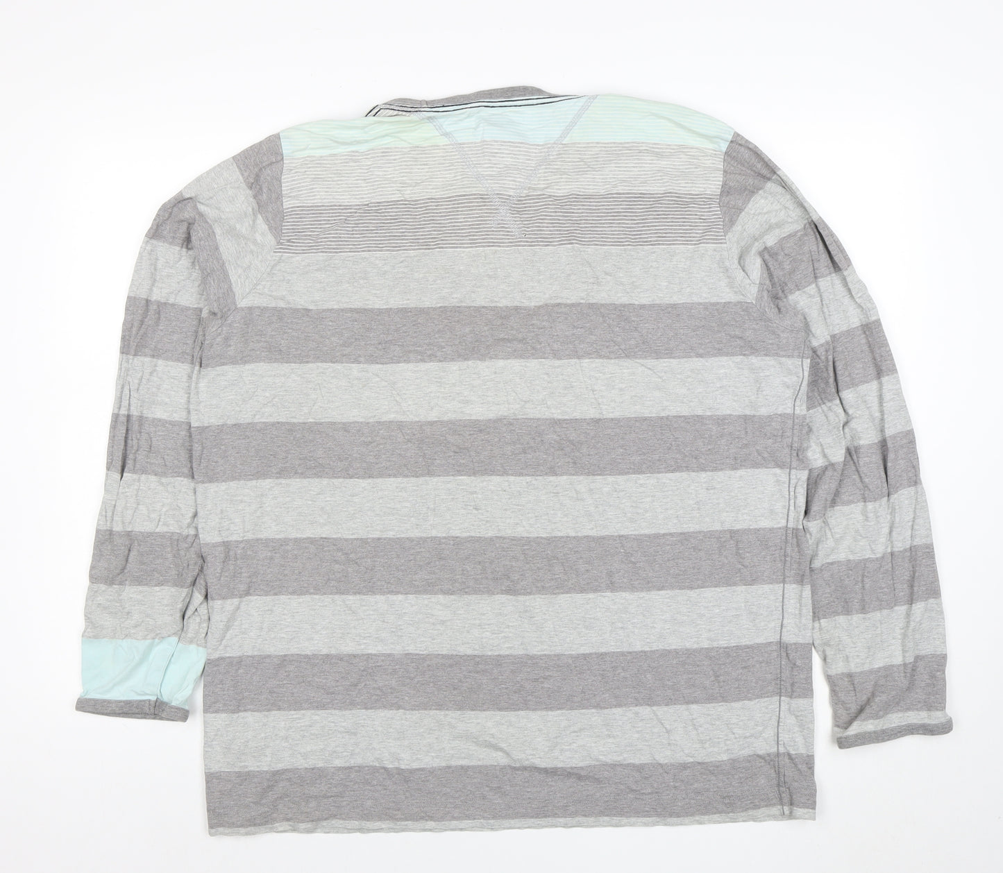 Fat Face Men’s Grey Striped Cotton Long Sleeve T-Shirt XL
