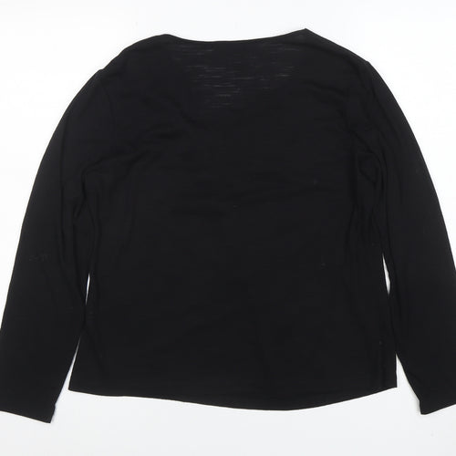 Cordelia St Women's Black Wrap Long Sleeve Blouse Size 14