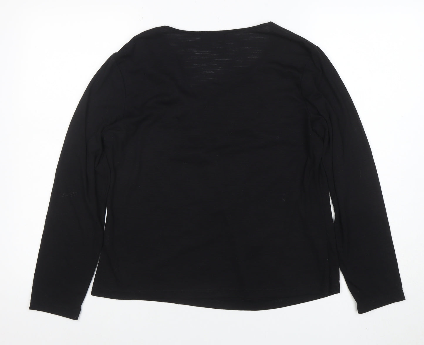 Cordelia St Women's Black Wrap Long Sleeve Blouse Size 14