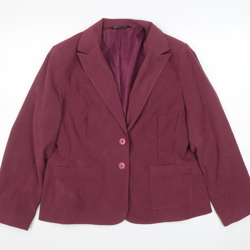 BHS Women’s Purple Tailored Blazer Size 18 Single-Breasted Jacket